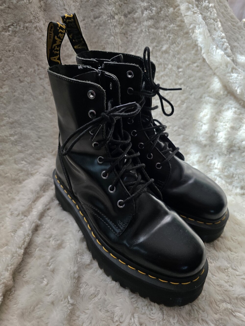 Doc Martens - Jadon - Black Platform Lace-Up Combat Boots - Women's  Size 41 EU